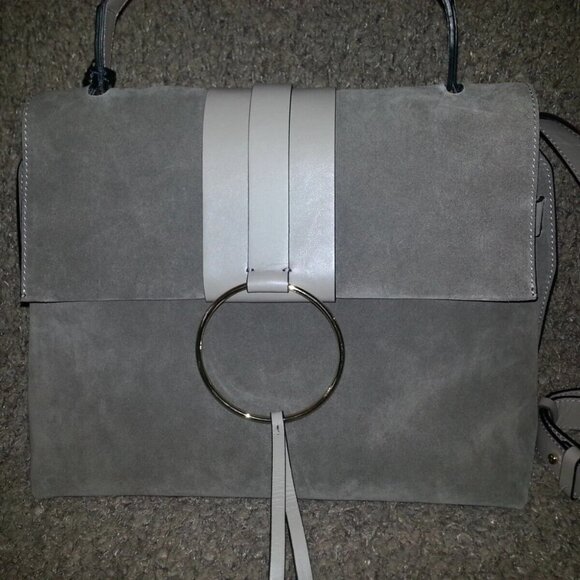 GIANNI CHIARINI-ALMOND/CLAY SUEDE & LEATHER-CIRCLE BAG-SHOULDER/HAND-NEW W/TAGS - Picture 3 of 10